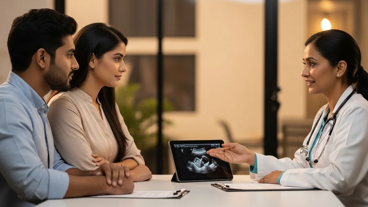 Couple consulting with a female fertility specialist about blocked fallopian tubes treatment