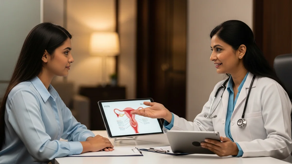 Doctor discussing masturbation & pcos: is there a link? with a young woman
