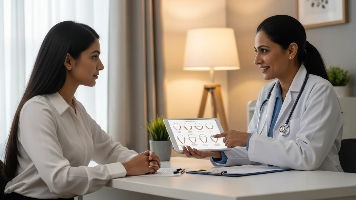 Doctor discussing birth control options for women with a young woman