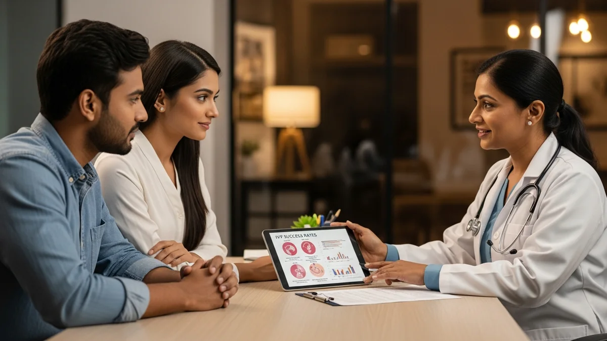 Couple consulting with a female fertility specialist about ivf failure: common reasons & next steps