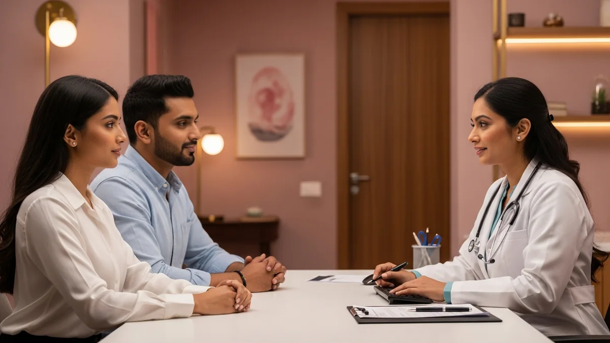 Couple consulting with a female fertility specialist about ivf step by step: a clear overview