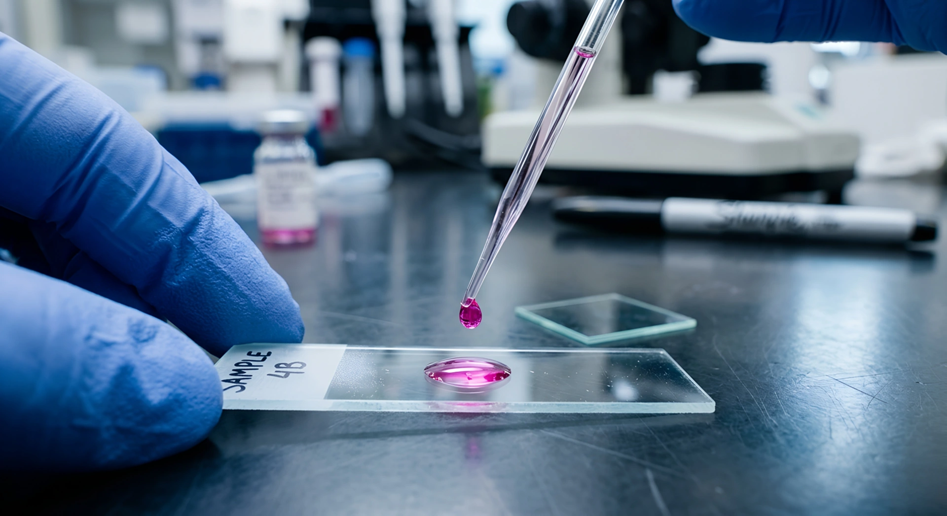 Blood tests such as AMH are processed in the lab alongside other fertility investigations.