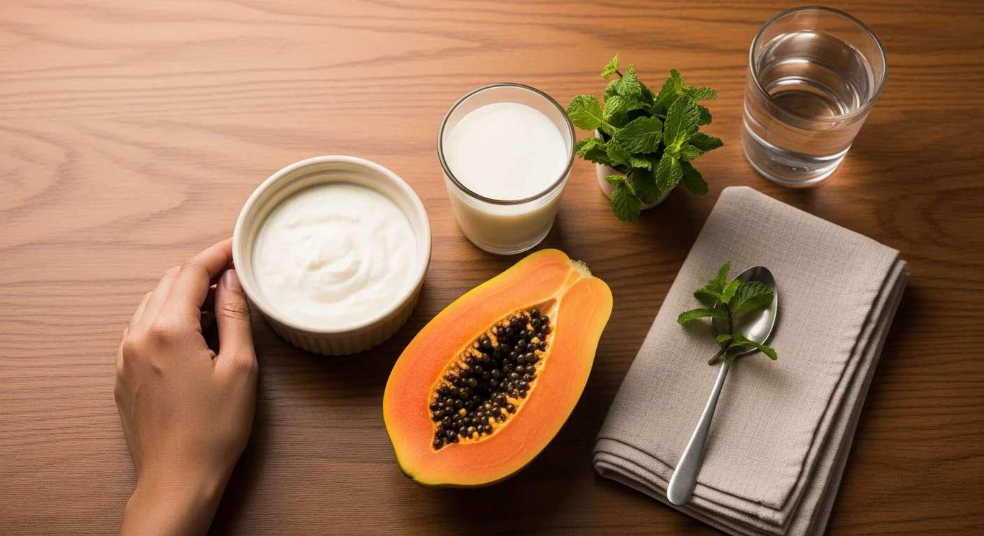 A top-down editorial food photograph related to: period myths debunked: facts vs fiction
