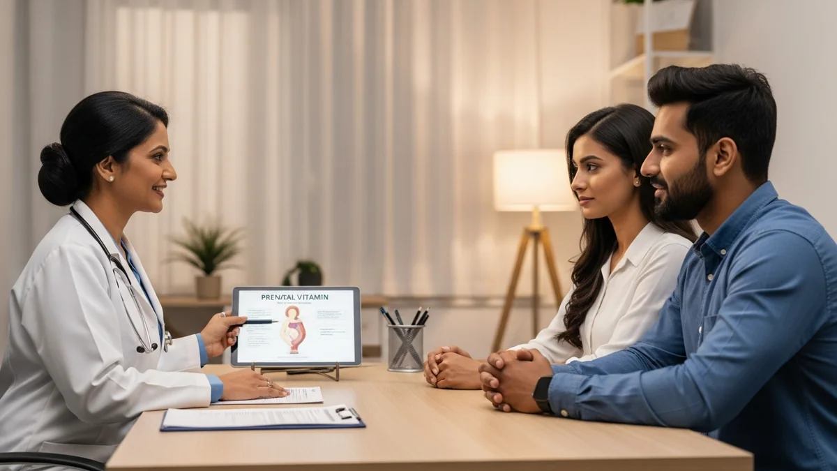 Couple consulting with a female fertility specialist about early prenatal care: why it matters