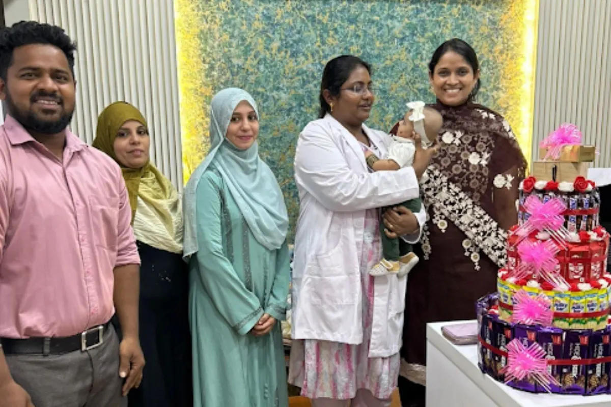 Happy family moment after fertility treatment