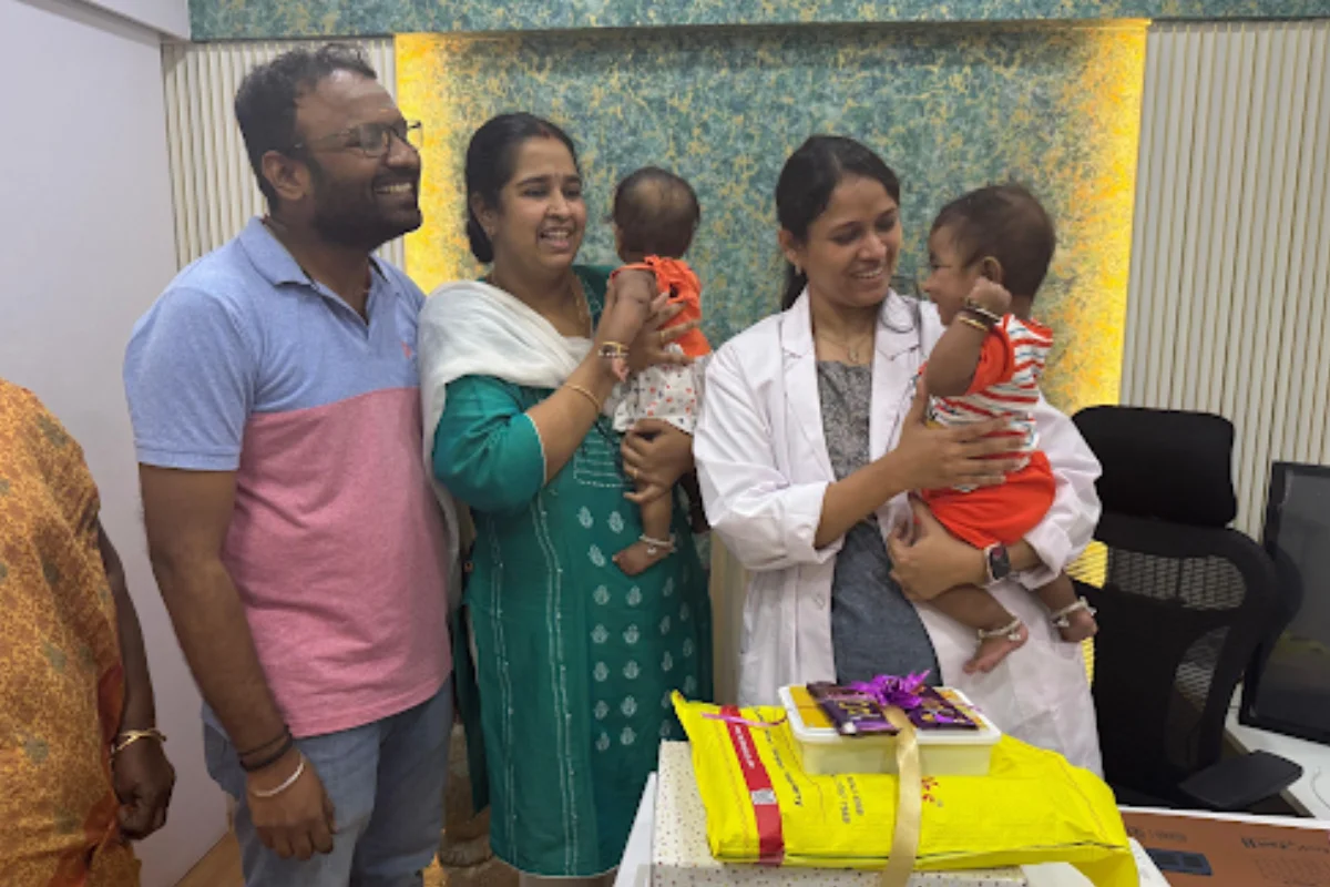 Grateful parents with Dr. Rukkayal