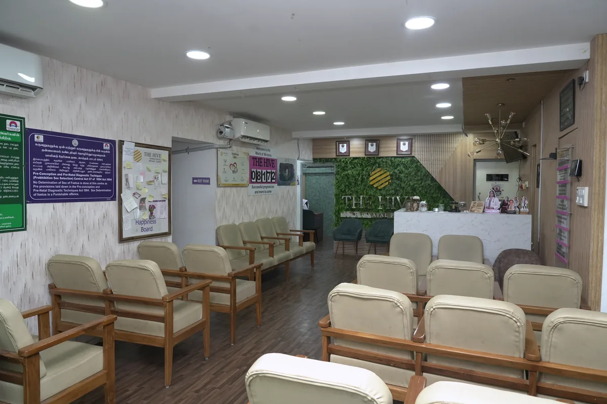 Waiting lounge at the Mylapore fertility centre, Chennai