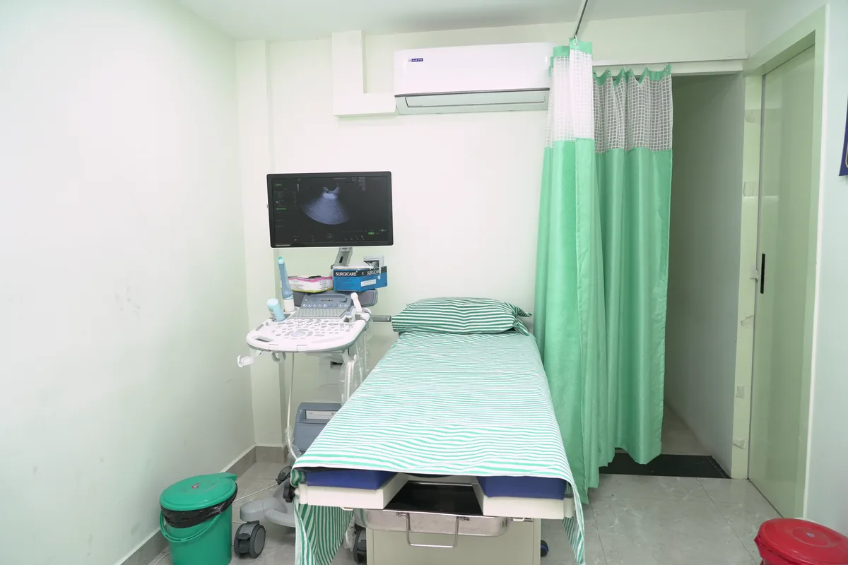 Ultrasound and scan room at the Pallikaranai fertility centre, Chennai