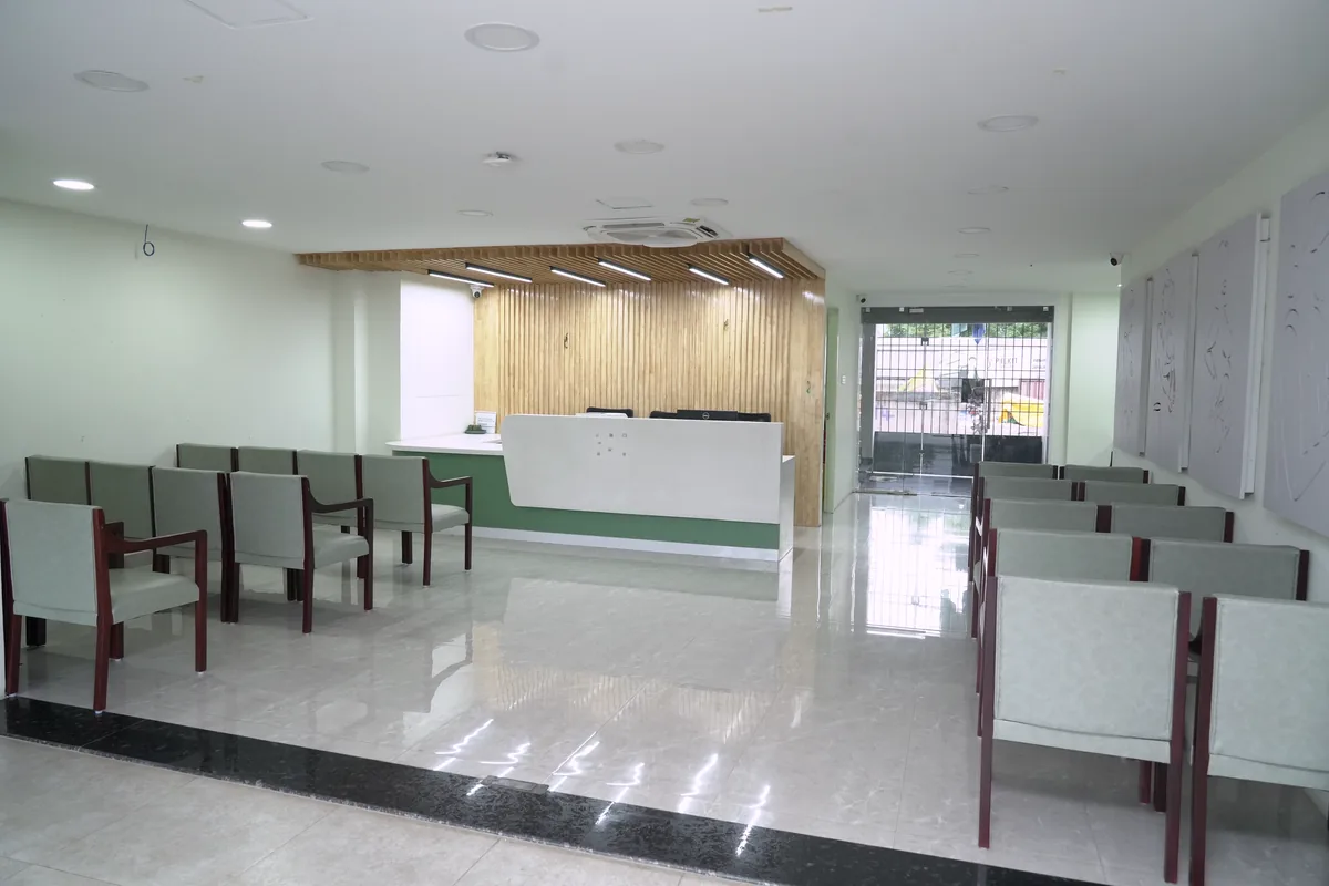 Waiting lounge at the Pallikaranai fertility centre, Chennai