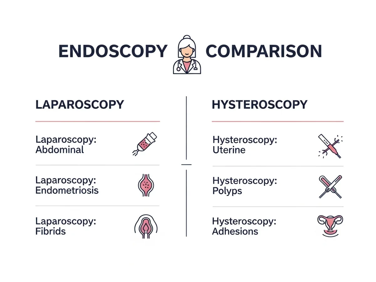 Laparoscopy versus hysteroscopy comparison for gynecological conditions