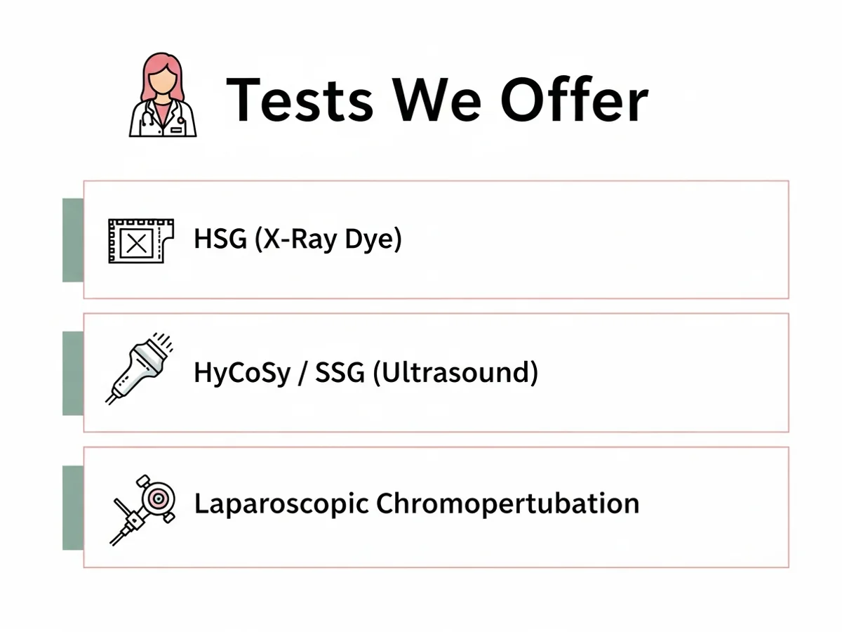 HSG vs HyCoSy vs laparoscopic chromopertubation comparison chart for fertility patients